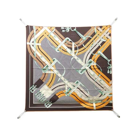 HERMES Authentic Brown Scarf